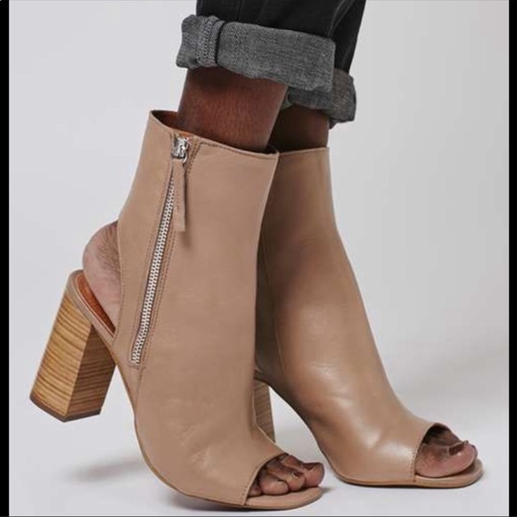 Topshop Genuine Leather Open Heel Toe 